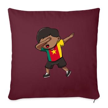 Cameroun - Housse de coussin décorative 45 x 45 cm - bordeaux - Devant