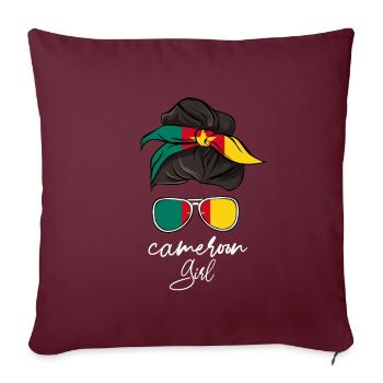 Cameroun - Housse de coussin décorative 45 x 45 cm - bordeaux - Devant