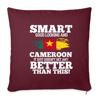 Cameroun - Housse de coussin décorative 45 x 45 cm - bordeaux - Devant