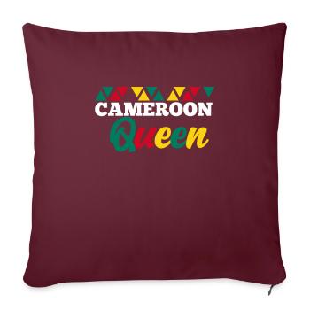 Cameroun - Housse de coussin décorative 45 x 45 cm - bordeaux - Devant