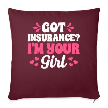 Drôle de courtier d’assurance - Housse de coussin décorative 45 x 45 cm - bordeaux - Devant