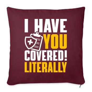Drôle de courtier d’assurance - Housse de coussin décorative 45 x 45 cm - bordeaux - Devant