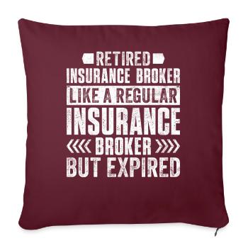Courtier d’assurance drôle - Housse de coussin décorative 45 x 45 cm - bordeaux - Devant