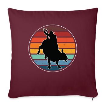 Retro Bullriding America Bull Riding - Housse de coussin décorative 45 x 45 cm - bordeaux - Devant