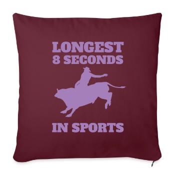 La plus longue équitation de taureau de 8 secondes - Housse de coussin décorative 45 x 45 cm - bordeaux - Devant