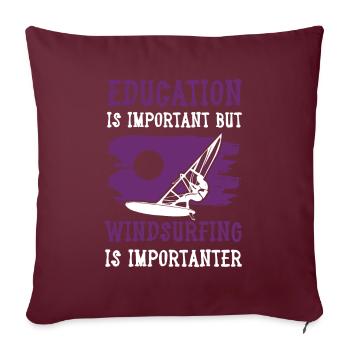 bildung windsurfen - Sofakissenbezug 45 x 45 cm - Burgunderrot - Vorne