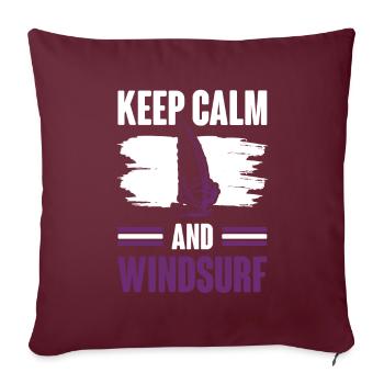 keep calm windsurfen - Sofakissenbezug 45 x 45 cm - Burgunderrot - Vorne