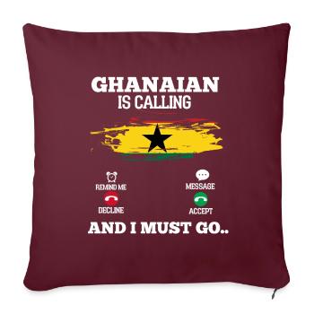 Ghana - Housse de coussin décorative 45 x 45 cm - bordeaux - Devant