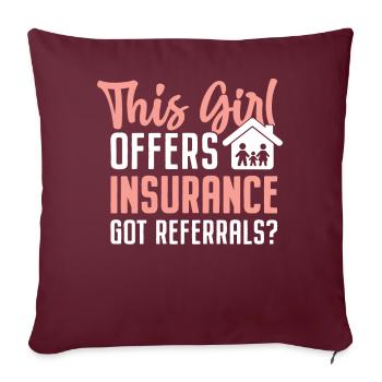 Drôle de courtier d’assurance - Housse de coussin décorative 45 x 45 cm - bordeaux - Devant