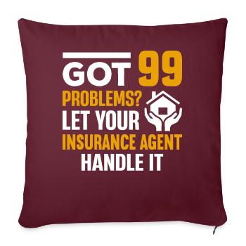 Courtier bizarre - Housse de coussin décorative 45 x 45 cm - bordeaux - Devant