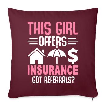 Drôle de courtier d’assurance - Housse de coussin décorative 45 x 45 cm - bordeaux - Devant