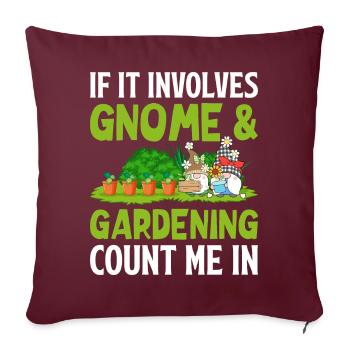 Drôle de jardin nain - Housse de coussin décorative 45 x 45 cm - bordeaux - Devant