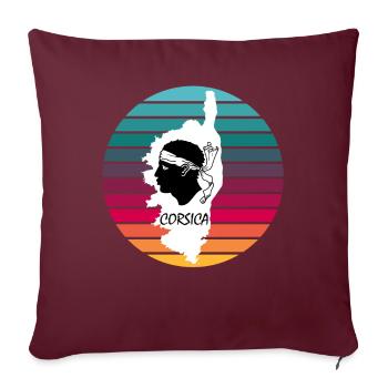 Corse France avec tête de pirate Corse - Housse de coussin décorative 45 x 45 cm - bordeaux - Devant