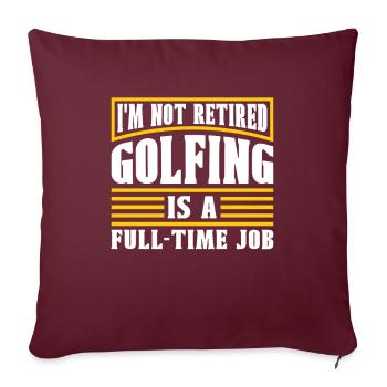 Rentner Rente Witzig Golfen - Sofakissenbezug 45 x 45 cm - Burgunderrot - Vorne