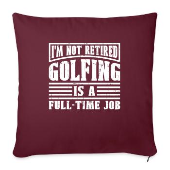 Rentner Rente Witzig Golfen - Sofakissenbezug 45 x 45 cm - Burgunderrot - Vorne