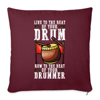 Pagays pour les courses de bateaux-dragons - Housse de coussin décorative 45 x 45 cm - bordeaux - Devant