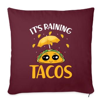 Pluies Tacos Cuisine mexicaine Taco Mardi - Housse de coussin décorative 45 x 45 cm - bordeaux - Devant