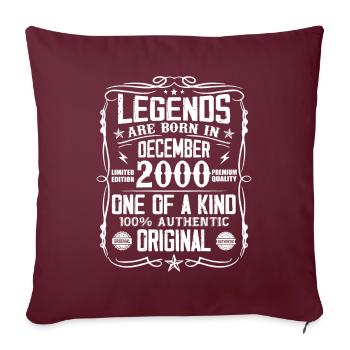 Né en Décembre 2000 Cadeau D’anniversaire 2000 - Housse de coussin décorative 45 x 45 cm - bordeaux - Devant