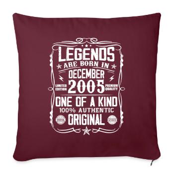 Né en Décembre 2005 Cadeau D’anniversaire 2005 - Housse de coussin décorative 45 x 45 cm - bordeaux - Devant
