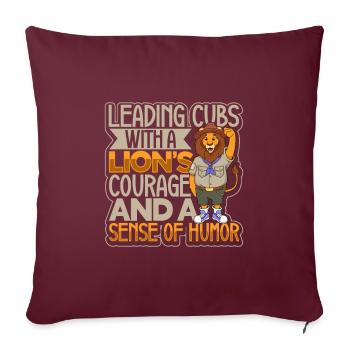 Lion - Instructeur scout - Housse de coussin décorative 45 x 45 cm - bordeaux - Devant