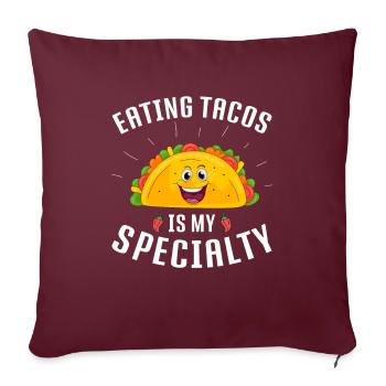 Les compteurs de vitesse sont ma spécialité Taco Crew Taco Squad - Housse de coussin décorative 45 x 45 cm - bordeaux - Devant