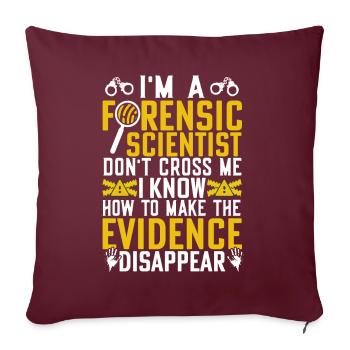 Drôle de science - Housse de coussin décorative 45 x 45 cm - bordeaux - Devant