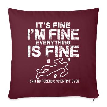 Drôle de science - Housse de coussin décorative 45 x 45 cm - bordeaux - Devant