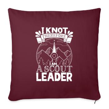 Je fais des nœuds - Je suis le professeur scout - Housse de coussin décorative 45 x 45 cm - bordeaux - Devant