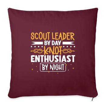 Expert en nœuds - Superviseur scout - Housse de coussin décorative 45 x 45 cm - bordeaux - Devant