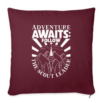 L’aventure vous attend - Superviseur scout - Housse de coussin décorative 45 x 45 cm - bordeaux - Devant
