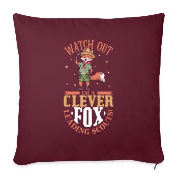 Cunning Fox est un enseignant scout - Housse de coussin décorative 45 x 45 cm - bordeaux - Devant