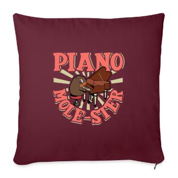 Piano Mole-ster - Taupe au piano - Housse de coussin décorative 45 x 45 cm - bordeaux - Devant