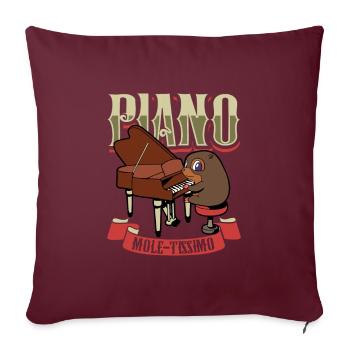 Piano Mole-tissimo - Taupe au piano - Housse de coussin décorative 45 x 45 cm - bordeaux - Devant