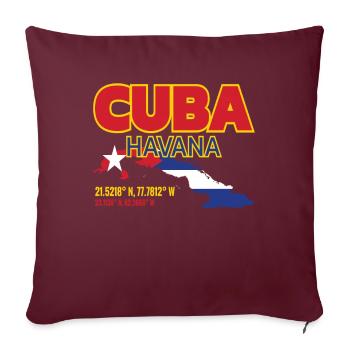 Cuba La Havane Cuba Tourisme - Housse de coussin décorative 45 x 45 cm - bordeaux - Devant