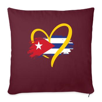 Cuba La Havane Coeur Cuba Tourisme - Housse de coussin décorative 45 x 45 cm - bordeaux - Devant