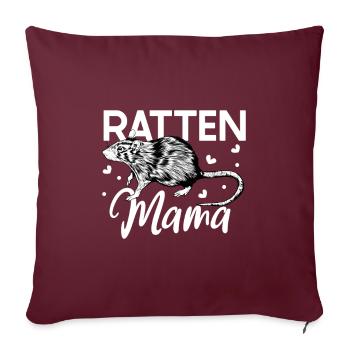 Rat Lover - Rat Mama - Housse de coussin décorative 45 x 45 cm - bordeaux - Devant
