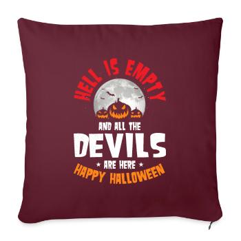 L’enfer est vide Devils Happy Halloween Costume - Housse de coussin décorative 45 x 45 cm - bordeaux - Devant