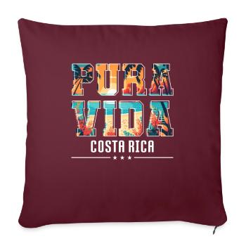Pura Vida Costa Rica Amérique latine Costa Rica - Housse de coussin décorative 45 x 45 cm - bordeaux - Devant