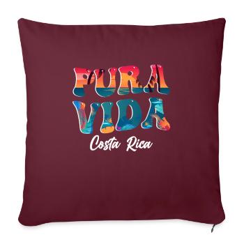 Pura Vida Costa Rica Amérique latine Costa Rica - Housse de coussin décorative 45 x 45 cm - bordeaux - Devant