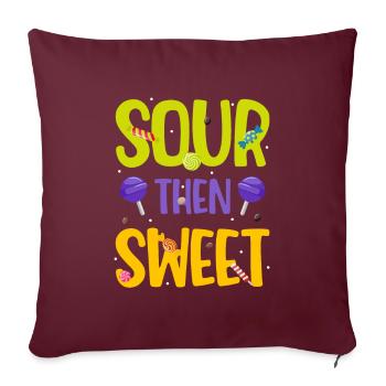 Aigre puis sucré - Housse de coussin décorative 45 x 45 cm - bordeaux - Devant