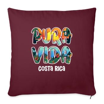Pura Vida Costa Rica Amérique latine Costa Rica - Housse de coussin décorative 45 x 45 cm - bordeaux - Devant