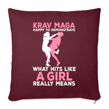 Arts martiaux de Krav Maga - Housse de coussin décorative 45 x 45 cm - bordeaux - Devant