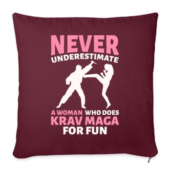 Arts martiaux de Krav Maga - Housse de coussin décorative 45 x 45 cm - bordeaux - Devant