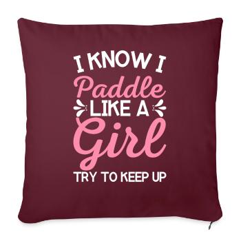 Filles Kayak Kayak Pagayer Amoureux - Housse de coussin décorative 45 x 45 cm - bordeaux - Devant