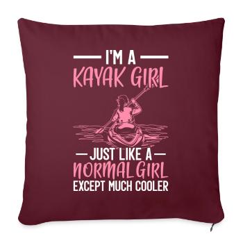 Kayak Paddle Lover Kayak - Housse de coussin décorative 45 x 45 cm - bordeaux - Devant