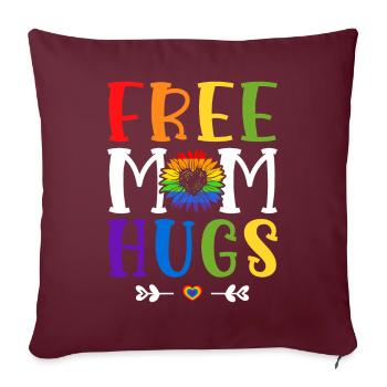 Fierté des mères LGBTQ - Housse de coussin décorative 45 x 45 cm - bordeaux - Devant