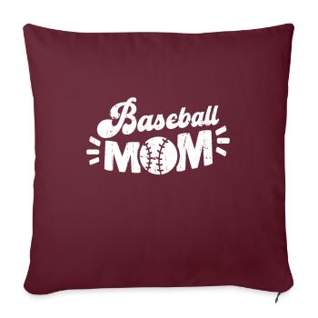 Baseball Baseball Maman - Housse de coussin décorative 45 x 45 cm - bordeaux - Devant