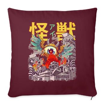 Kaiju Fliegender Augapfel Japanisches Anime-Monste - Sofakissenbezug 45 x 45 cm - Burgunderrot - Vorne