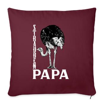 Straußenliebhaber - Straußen Papa - Sofakissenbezug 45 x 45 cm - Burgunderrot - Vorne