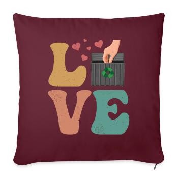 benne à ordures plongée Garbage Diver Trash Picker LOVE - Housse de coussin décorative 45 x 45 cm - bordeaux - Devant
